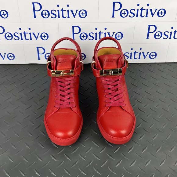 Buscemi Mens 100MM Red Leather Sneakers US 10 SAMPLE - Picture 3 of 6